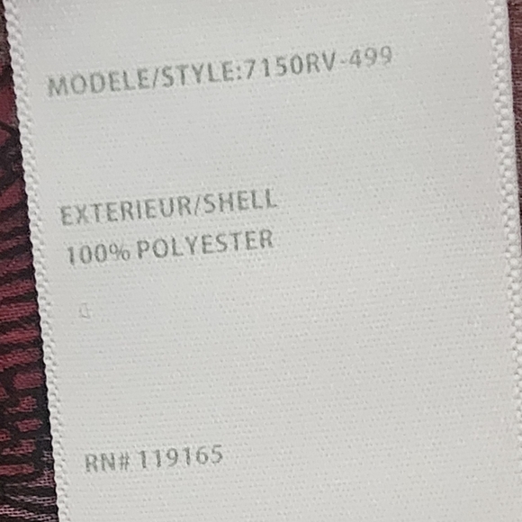 Claudia Ev Women's Sheer Chiffon Purple & Red Long Sleeve Ruffle Blouse Size 16W - Picture 10 of 10